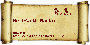 Wohlfarth Martin névjegykártya