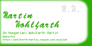 martin wohlfarth business card